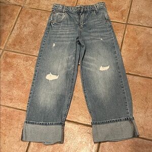 Zara Distressed Boyfriend Jeans in Light Blue size 13-14 GIRLS